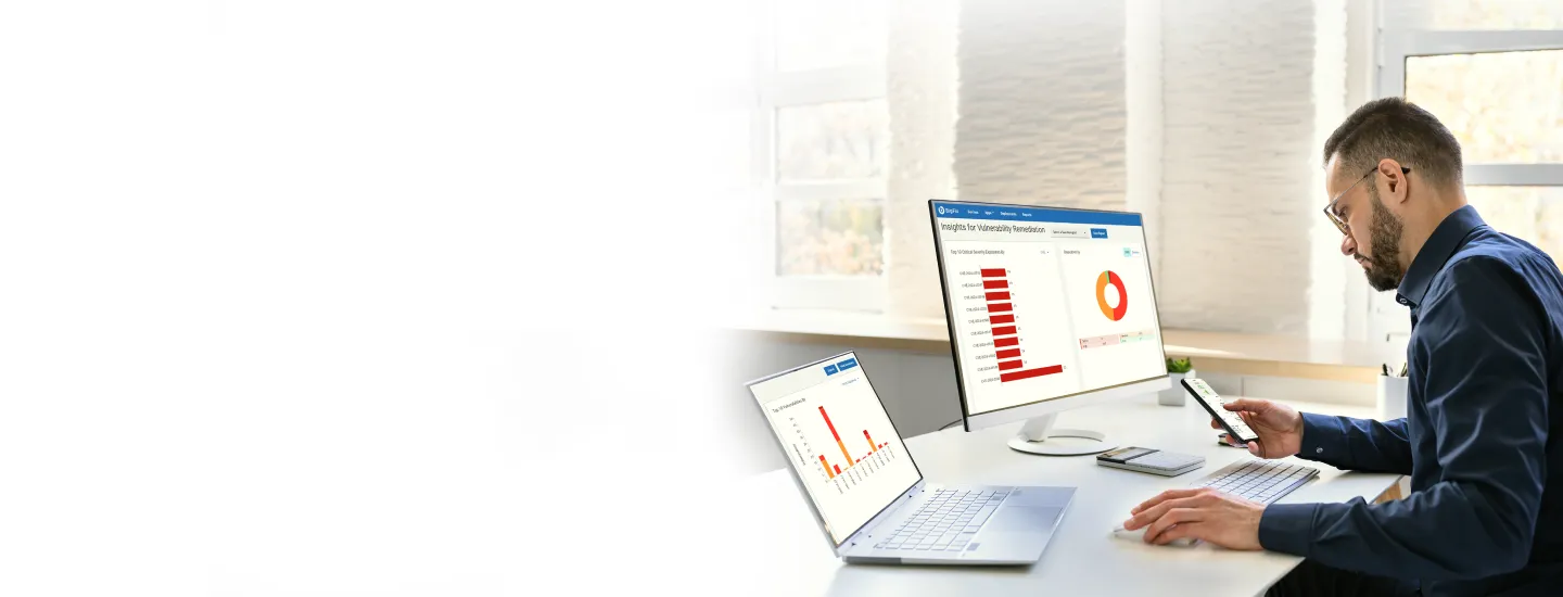 Workspace management ROI banner visual highlighting how optimized digital employee experience and device management increase workspace return on investment